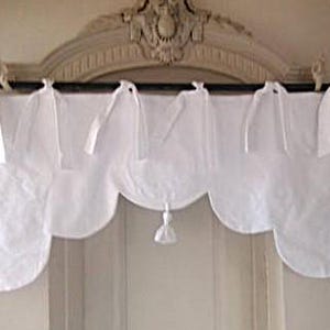 Cantonnière Ou Bordure D'étagère Artisanale Française - Coton Perlé, Sur Mesure - Style Art Déco