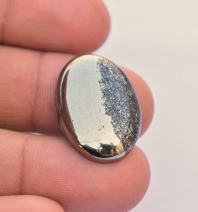 38 CTS Apache Pyrite Apache Gold #4436 MM Oval Cabochon Beautiful Pyrite Cabochon 30x21x5