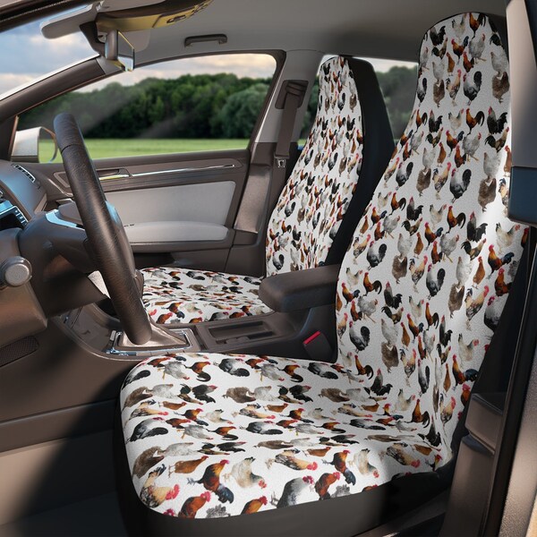Pastel Chicken Custom Car Seat Covers
