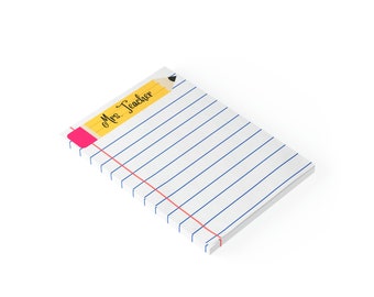 Custom Teacher Lined Notebook Post-it® Note Pads | Personalized Teacher Sticky Notes | Teacher Appreciation | 4x6