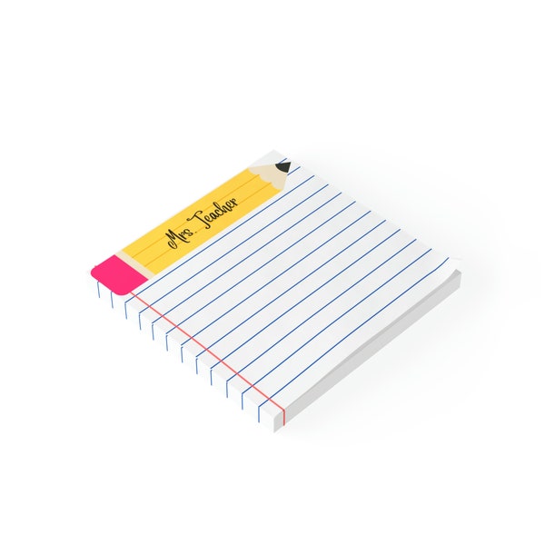 Custom Teacher Lined Notebook Post-it® Note Pads | Personalized Teacher Sticky Notes | Custom Teacher Stationary | Teacher Apprecia