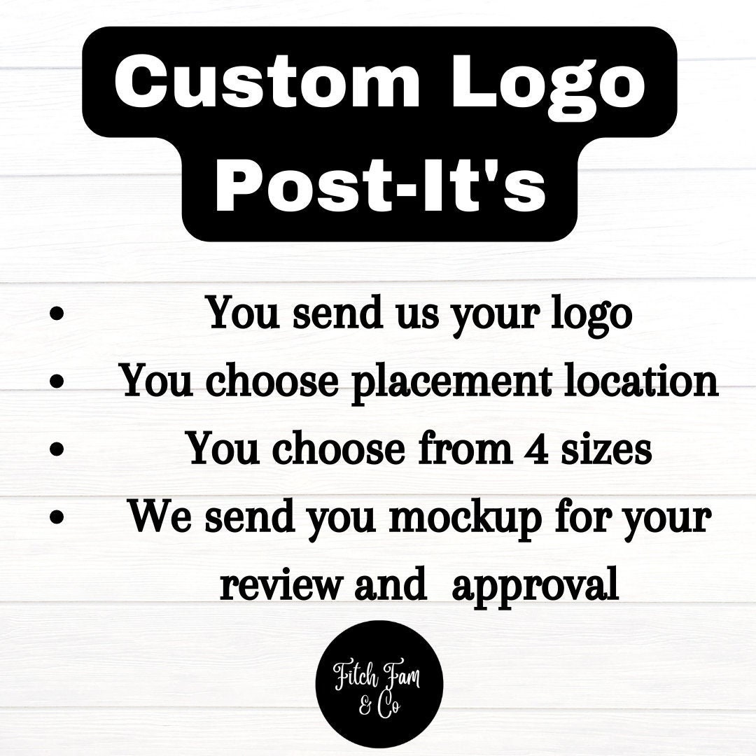 Custom Logo Postit® Note Pads Custom Sticky Notes Custom Sticky Notes Business Logo Personalize