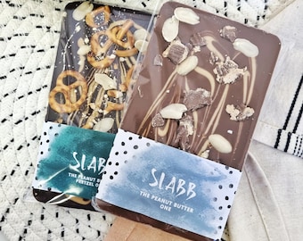 Set de regalo de barras de chocolate con mantequilla de cacahuete / Barras de chocolate a rebosar / Regalo gourmet para él / Regalos de cumpleaños para buzón