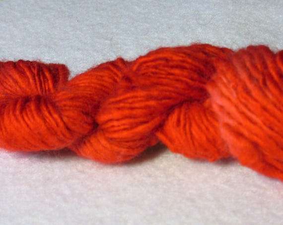 Do Not Eat - Hand spun, hand dyed, orange variegated merino mini skein *MS1018