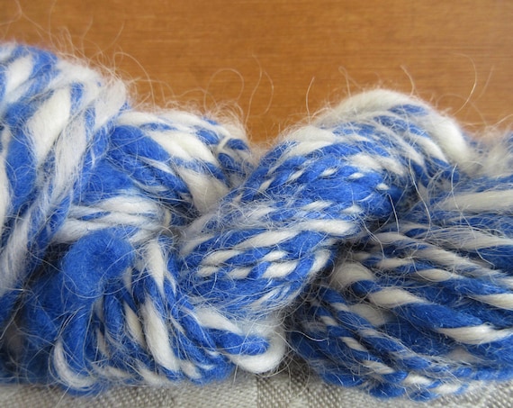 Blue Fluff - Hand spun mini skein *MS1026
