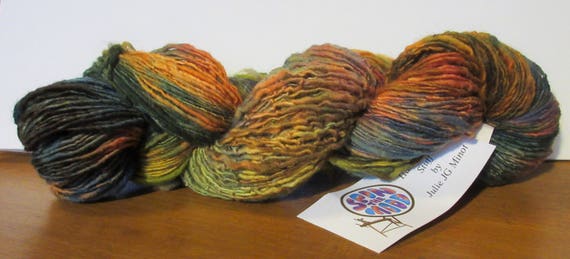 Junior Groovy - Fine multi colored handspun hand dyed wool yarn