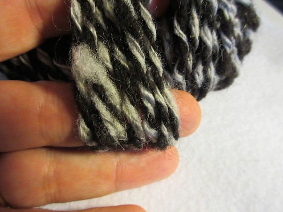 Sliver Of Sliver - Black and white wool and sliver
