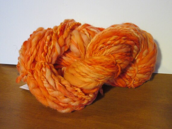 Up Stream - Handspun Art Yarn- salmon