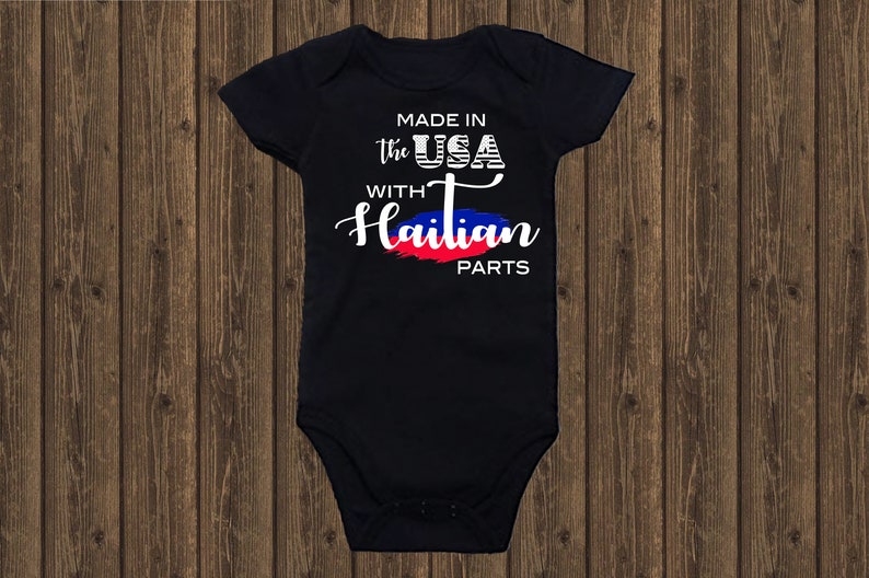 Baby clothing Bodysuit Infant Clothing Haitian Flag Made in the USA with Haitian parts Haiti