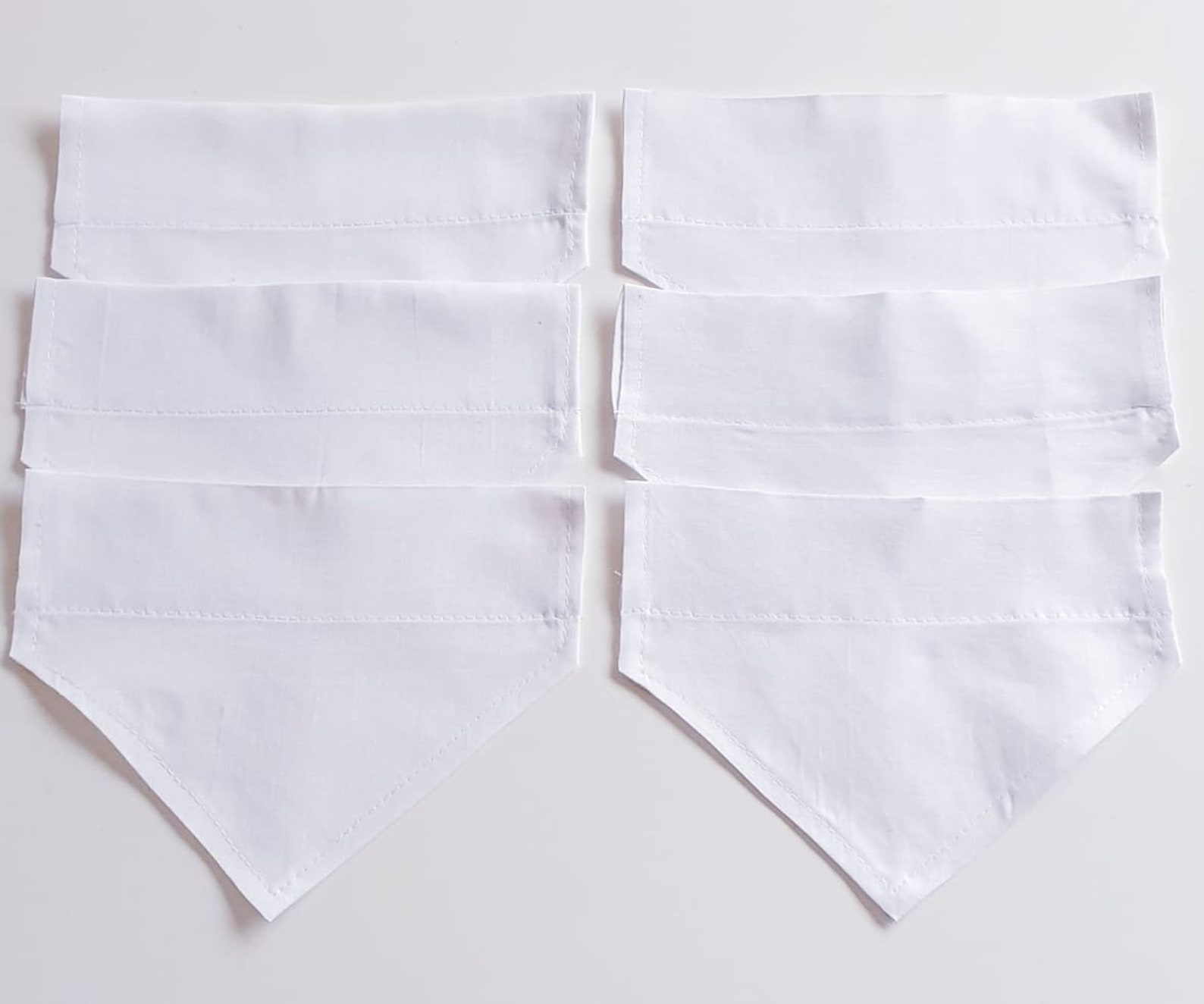 6 x Blank Dog BANDANAS White Poly Cotton All Medium Size For Etsy