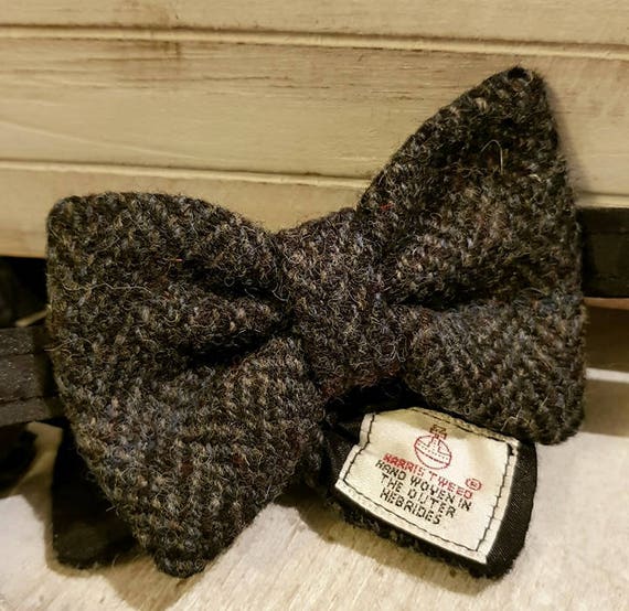 HARRIS TWEED /& LIBERTY PRINT MUSTARD YELLOW BOW TIE WEDDING ASCOT GROOM BLUE