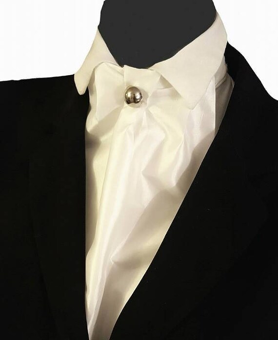 LILAC LAVENDER SILKY JACQUARD CRAVAT JABOT VICTORIAN STEAMPUNK WEDDING ASCOT