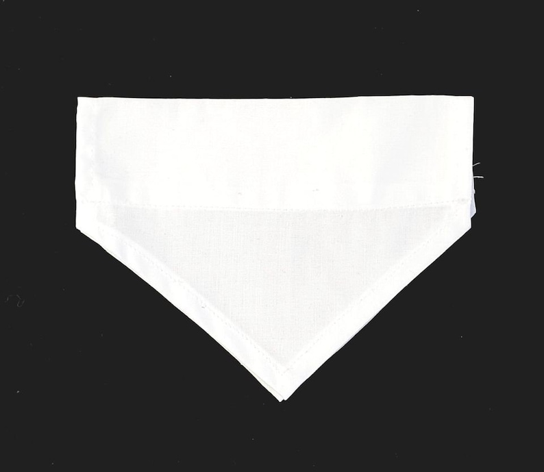 6 x Blank Dog BANDANAS White Cotton All Medium Size For Personalising Crafts Printing Embroidery Vinyl Slide On Collar Style ME1