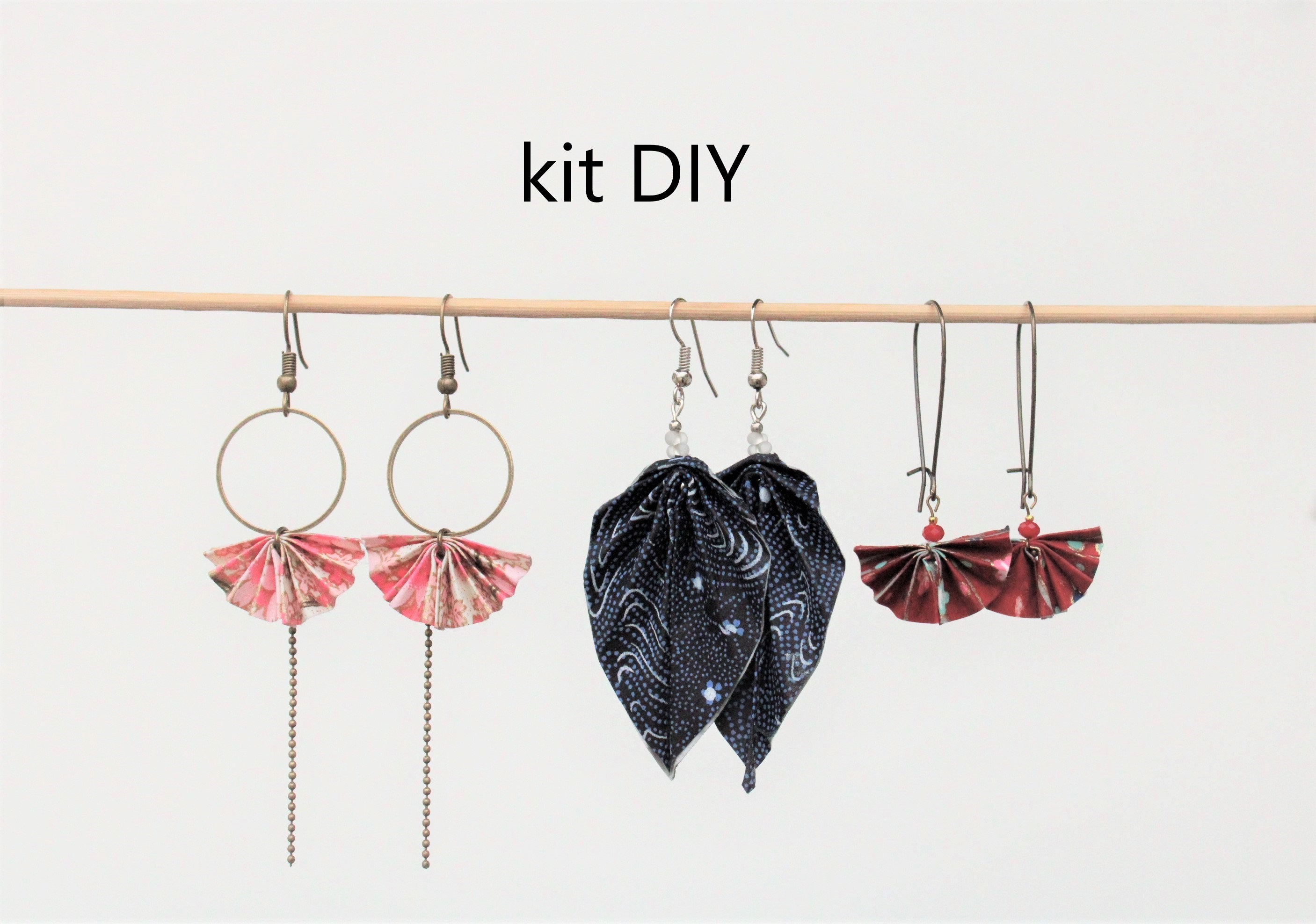 Boucles d’oreilles feuilles cadeaux - Ikigai Origami