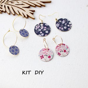 KIT BIJOUX doré 3 paires de boucles d'oreilles à customiser avec du washi tape loisirs créatifs adultes enfants crochets créoles inoxydables
