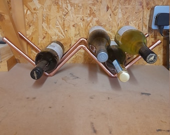 Handmade copper pipe wine rack (6 Bottles)