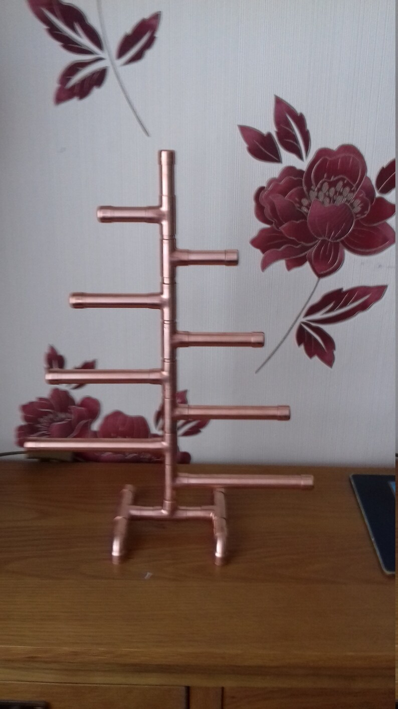 Handmade copper Christmas tree/jewellery display image 4