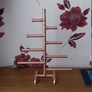 Handmade copper Christmas tree/jewellery display image 3