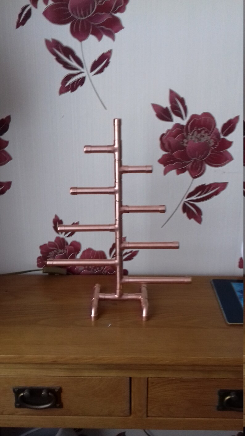 Handmade copper Christmas tree/jewellery display image 3