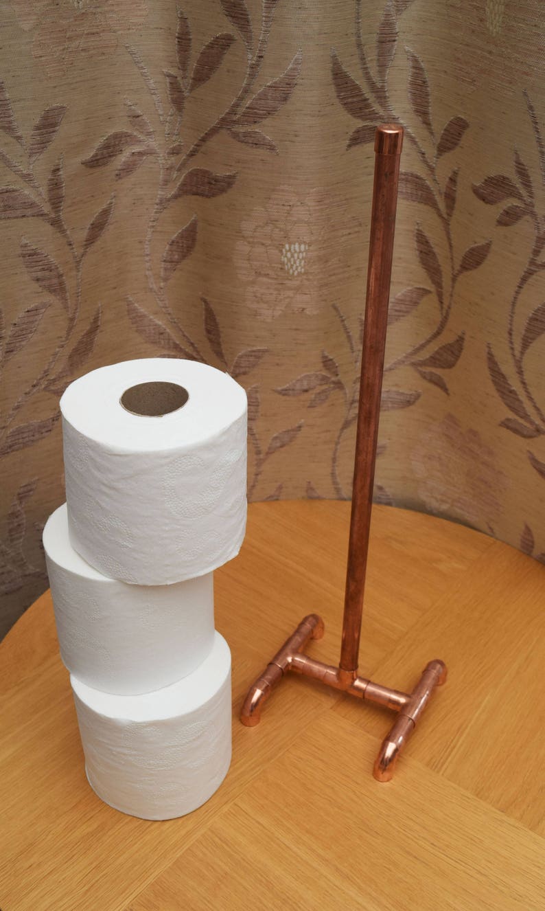 Copper toilet roll holder image 1