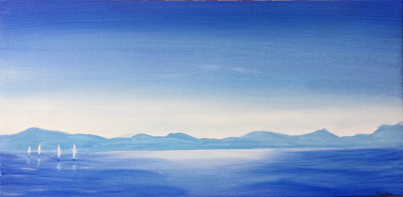 Peinture Acrylique Paysage De Mer Acrylique Etsy
