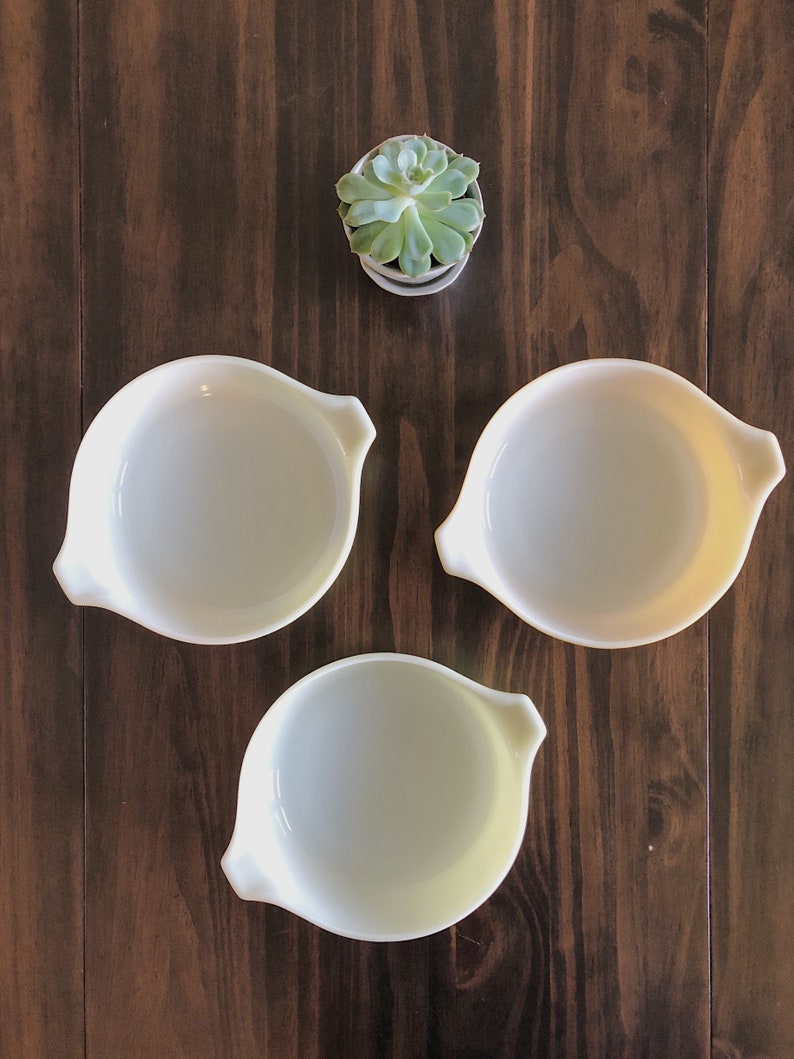 USA Yellow Pyrex Bowls 3 Vintage Pyrex Baking Dishes 1 Pint Pyrex Ovenware