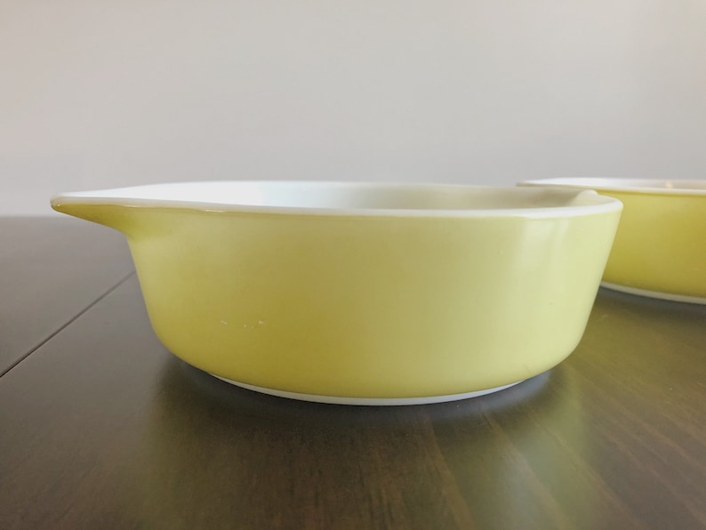 USA Yellow Pyrex Bowls 3 Vintage Pyrex Baking Dishes 1 Pint Pyrex Ovenware