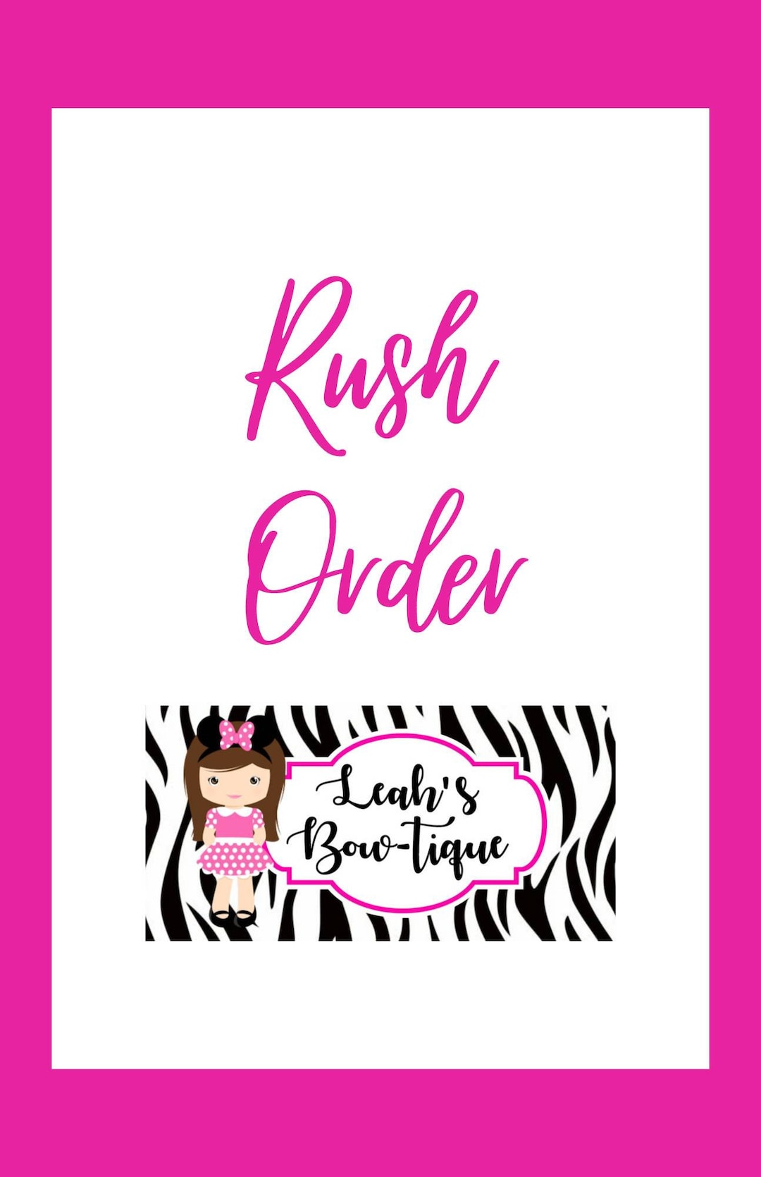 Rush Order/rush Order Fee - Etsy