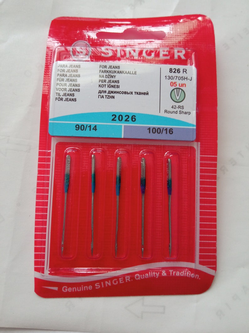 Singer jeans needle for sewing machine size 2026/90 and 100 image 1