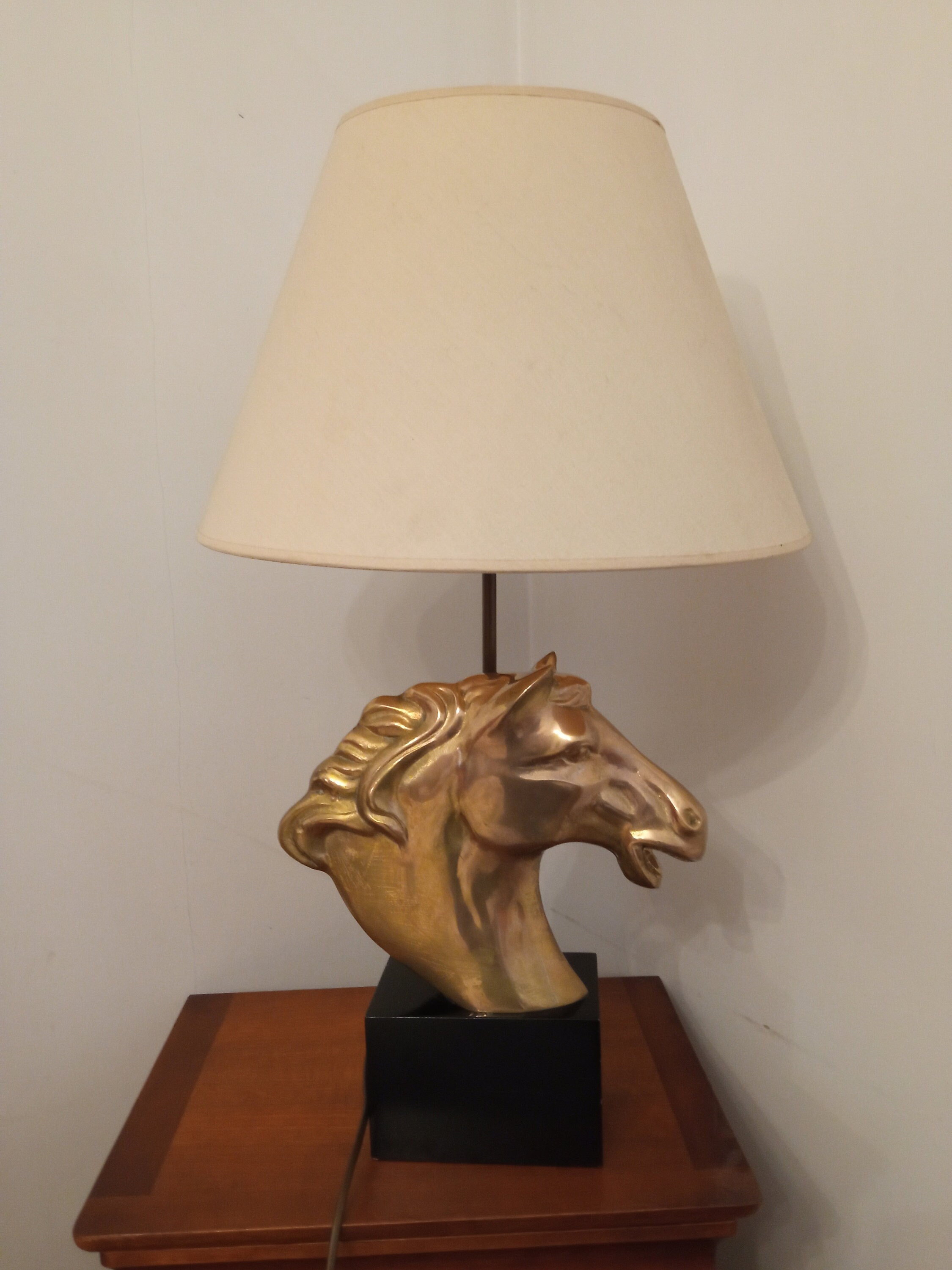 Buy Gilded Bronze Horse Head Table Lamp in the Style of Maison