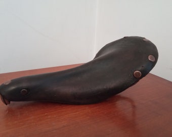 Vintage racing bike saddle Ideal brown leather