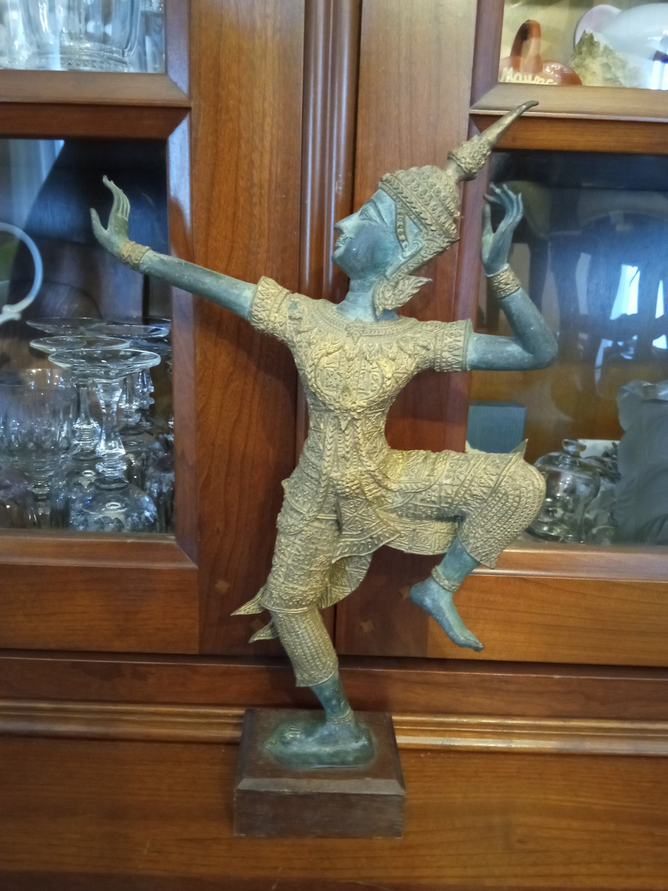 statue Ancienne Danseur Thaïlandais Bronze Prince Rama