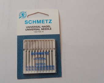 Card of 10 Schmetz needles for sewing machine assortment 70/80/90