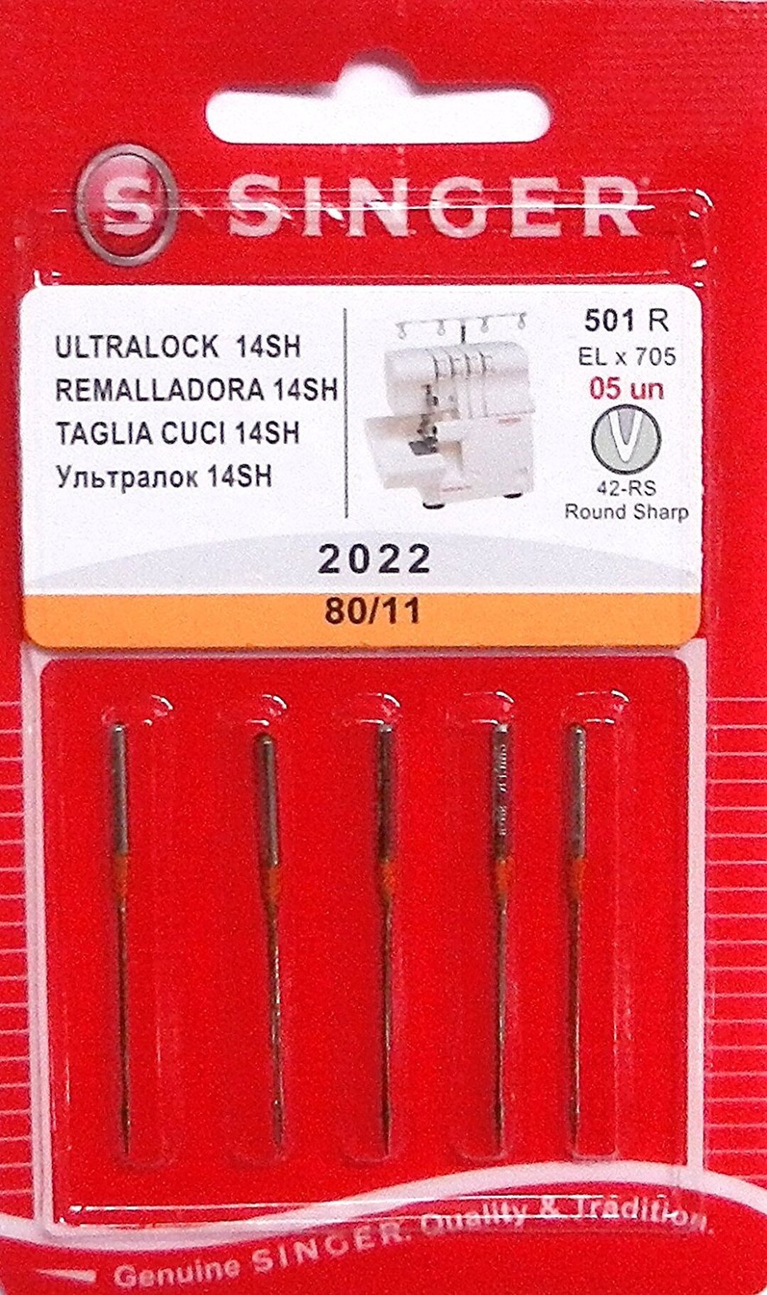 Singer Overlock Overlock Needles 2022 80/11 Insert of 5 Needles Etsy