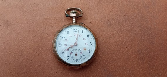 Montre De Gousset Mécanique XIXème Siècle - Boîtier Bronze Argenté - Occasion