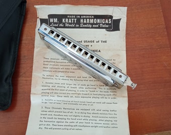 Harmonica Wm. Kratt Co Super 48 Chromatic Circa 1940s Made in USA