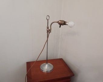 Pied de lampe ancien support de chimie fin XIXème