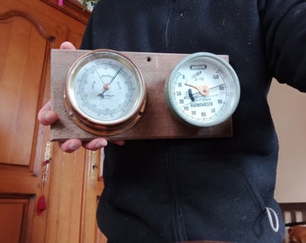 Vintage marine weather station Plastimo barometer Hygrometer Weko