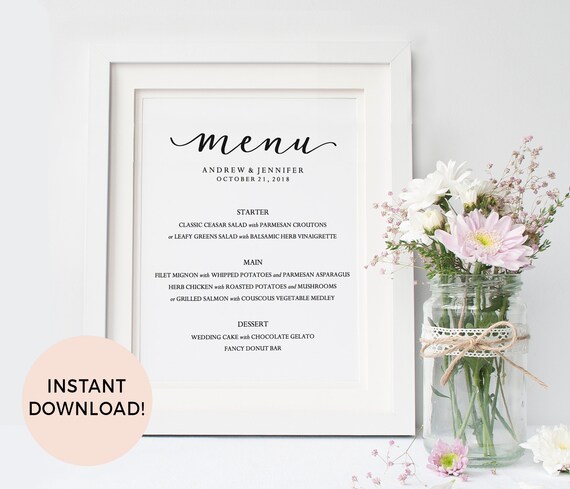 Wedding Buffet Menu Template For Your Needs