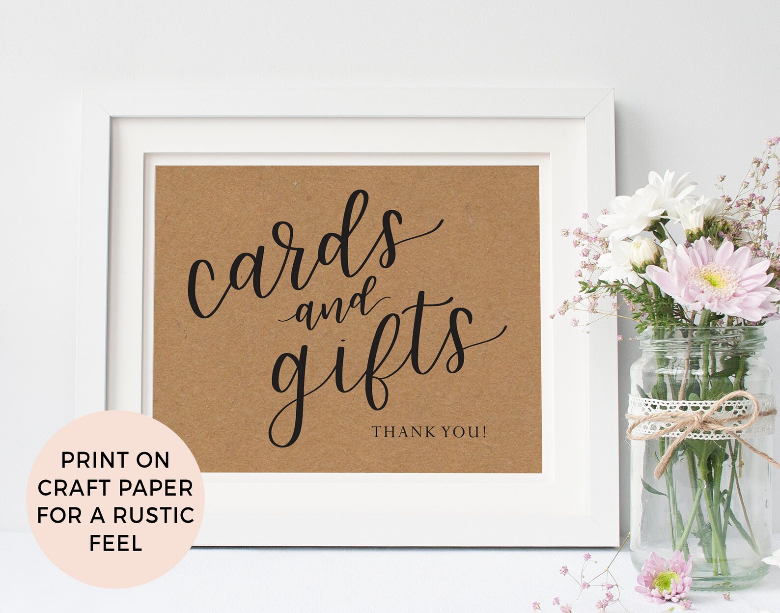 Cards and Gifts Table, Thank You, Wedding Sign Printable, Reception Sign, Instant Digital PDF ...