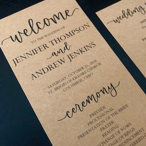 Wedding Program Template, Classic Calligraphy Modern Rustic Wedding Ceremony Program, DIY, Instant Download, Editable PDF, 8.5x11 image 6