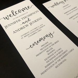 Wedding Program Template, Classic Calligraphy Modern Rustic Wedding Ceremony Program, DIY, Instant Download, Editable PDF, 8.5x11 image 3