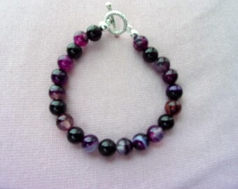 Purple Banded Agate bracelet