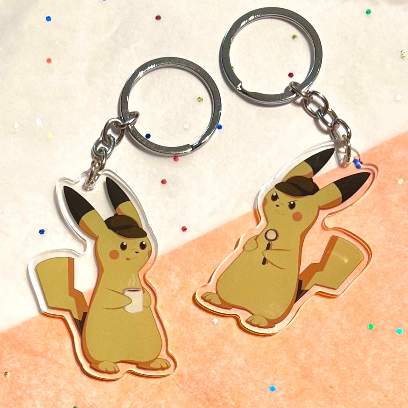 Acrylic Key Detective Pikachu Keyring Detective Pikachu Charm