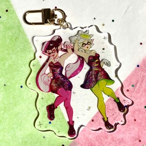 Squid Sisters Charm Keychain
