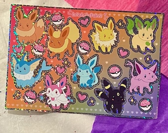 Arkusz naklejek z brokatem Eevee