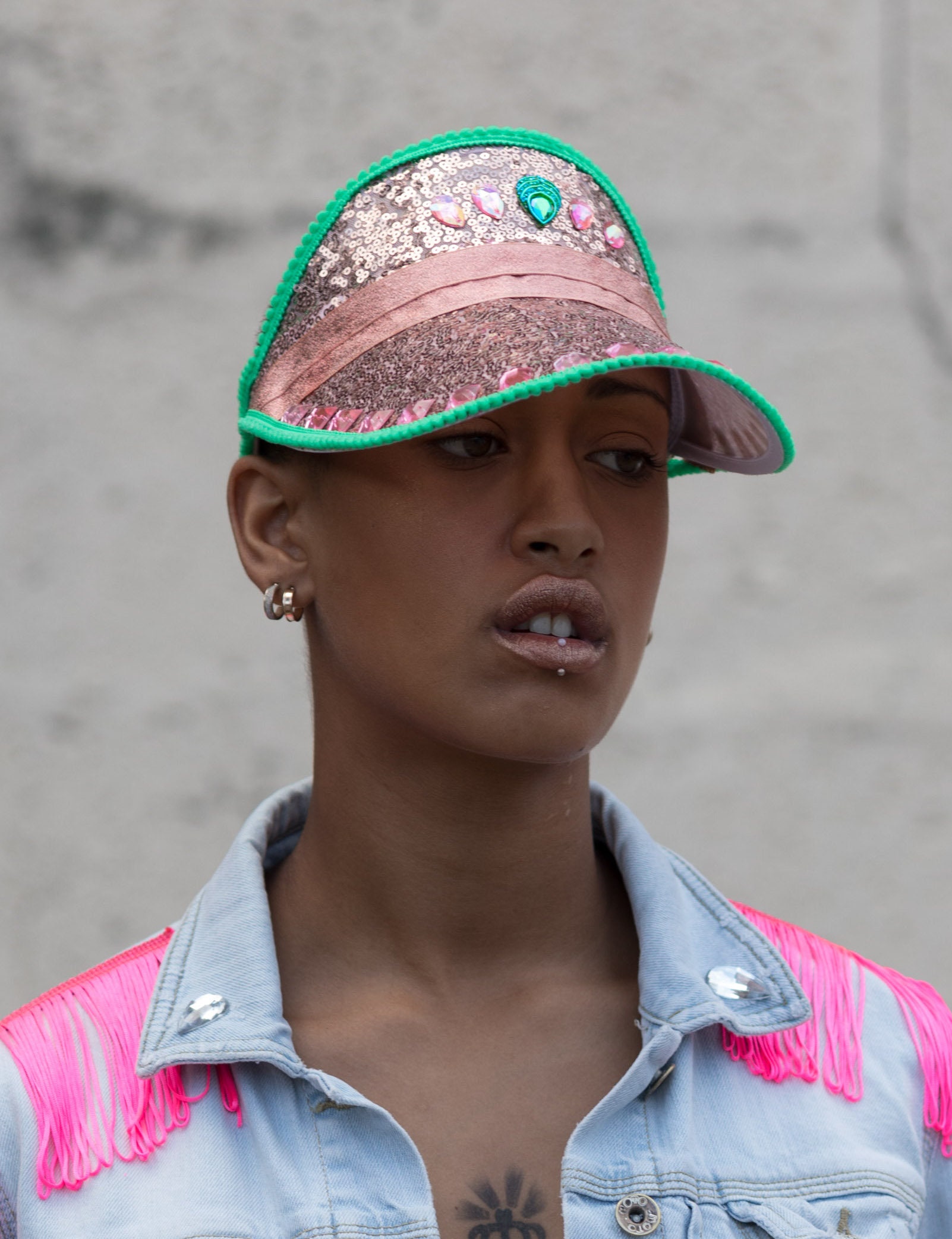 Deluxe Sequin Festival Hat - Rainbow Gold Studded