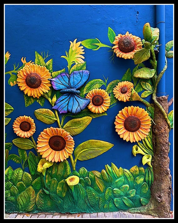 Curacao Street Art Photography Print, 3D Sunflower Wall Art - Etsy