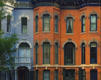 Chicago Photography, Chicago Rowhouses, Chicago Brownstones, Chicago Architecture, Fine Wall Art Photo, Vintage Architecture, Chicago