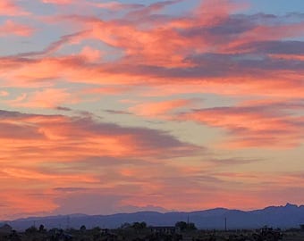 Arizona Photography, Sunset Print, White Tank Mountains, Landscape Wall Art